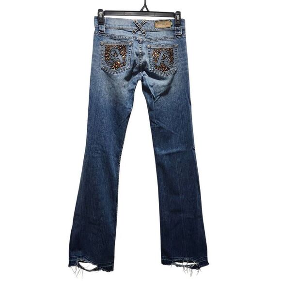 Allen B jeans bootcut amber bling pockets blue denim size 29 - Picture 3 of 9